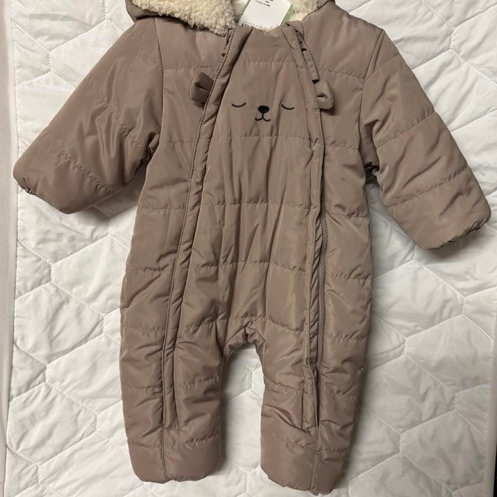 H&M baby snowsuit with bear face
